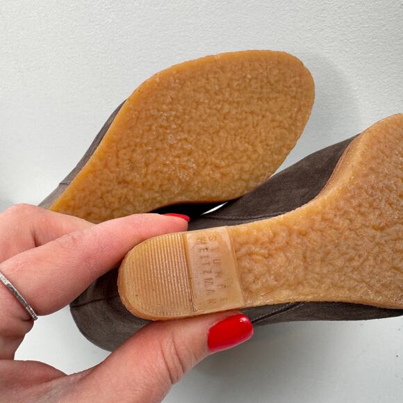 Stuart Weitzman Bootscout Ankle Boots US 9 Gray Taupe Suede Pull-On Wedge Boot - Picture 6 of 8